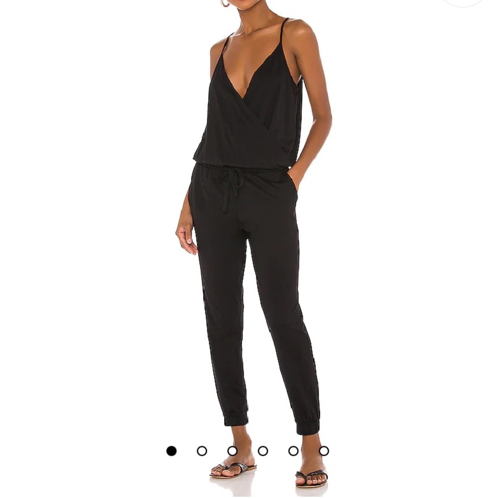 Like new Revolve Bobi Supreme Jersey Surplice Jumpsuit in Black Size M